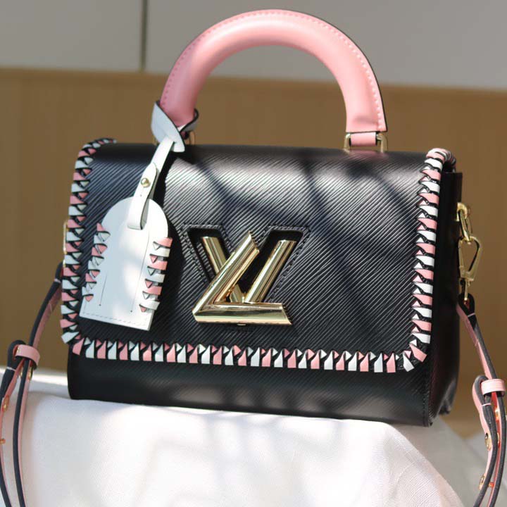 Louis Vuitton Twist Mm Handtasche schwarz/rosa/braun