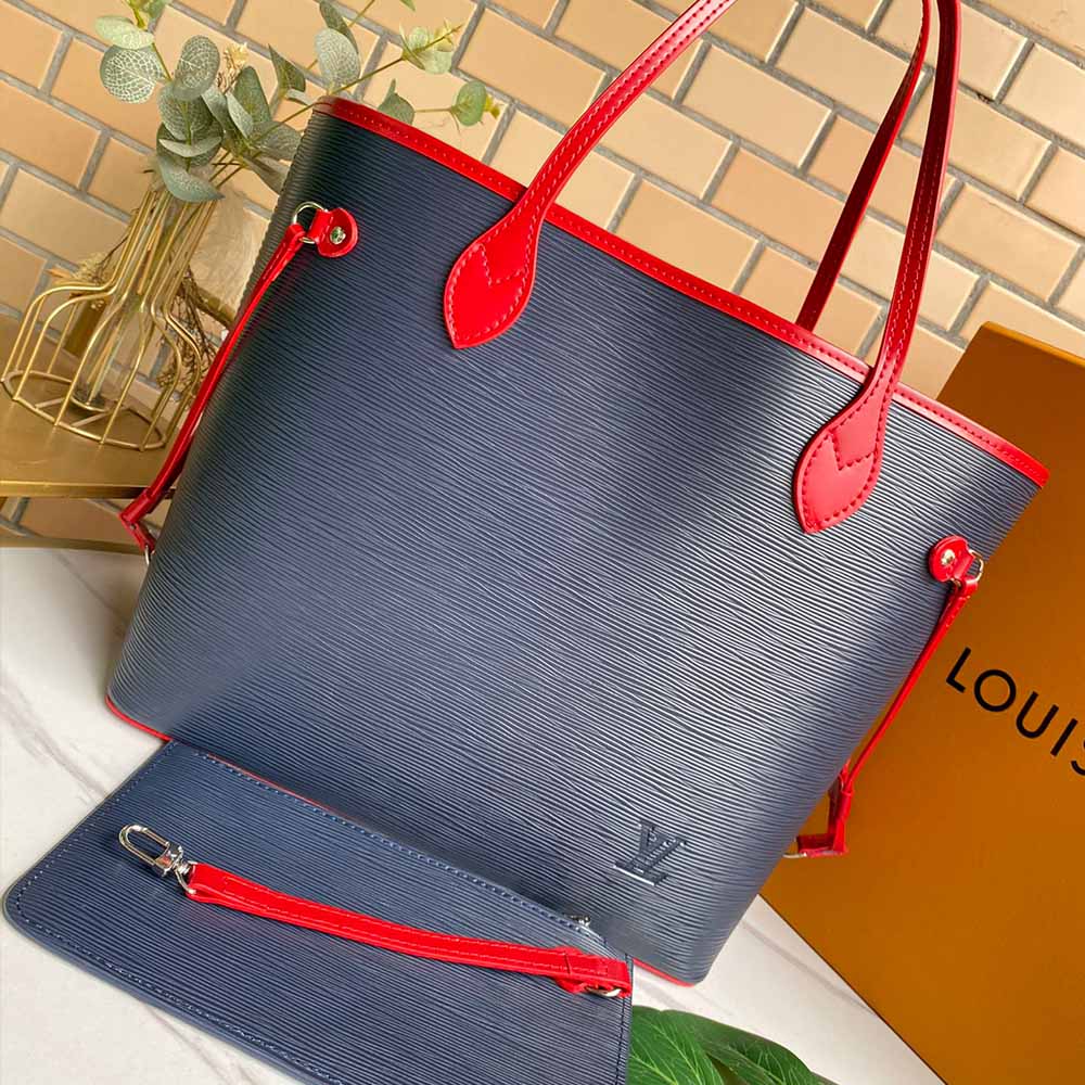 Louis Vuitton NIEMALSFÜHREN MM EPI EPI Leder M56947 Marine/Schwarz/Rot