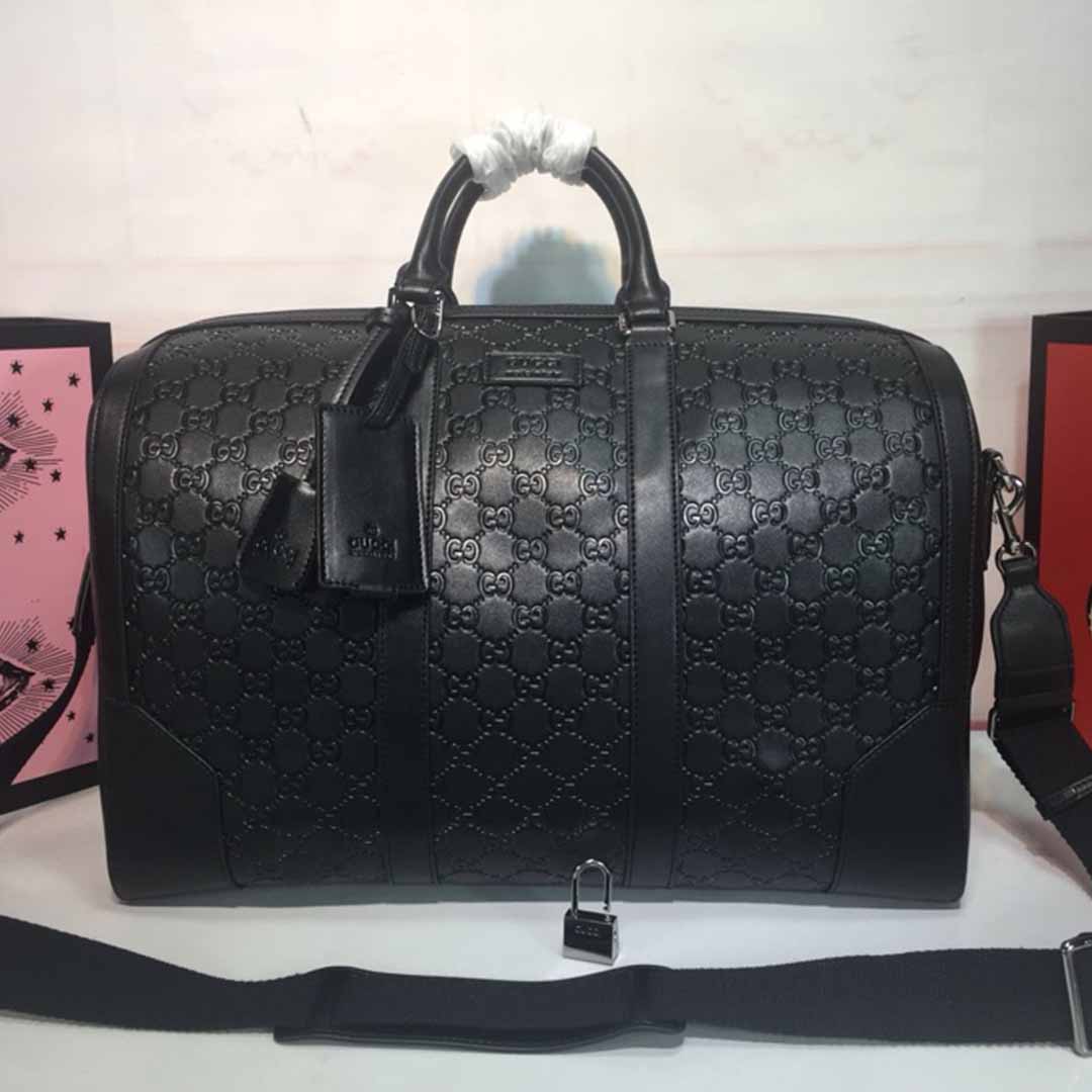 Gucci aaa-double g geprägtes Reisetasche 625768 Schwarz/Rot