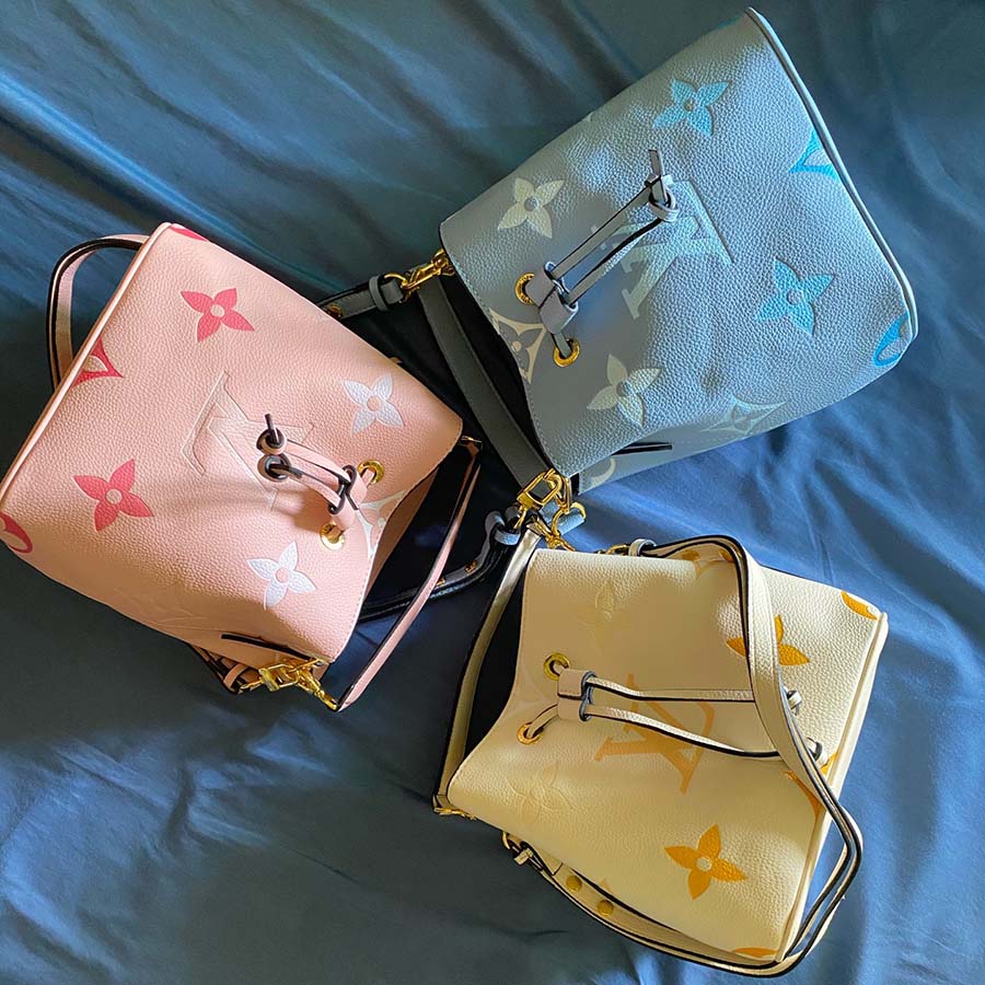 Louis Vuitton Neonoe BB Eimer Taschen Blau/Beige/Pink