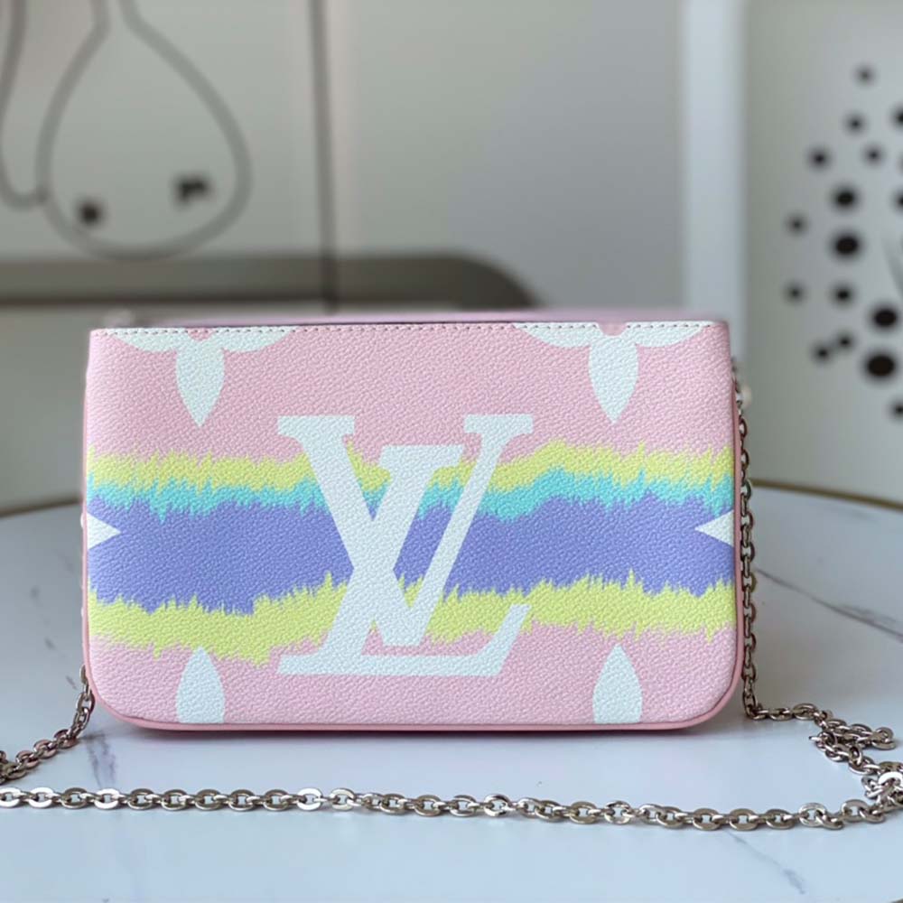 Louis Vuitton Escale Doppelzip Pochette M80787 Pink/Rot/Blau