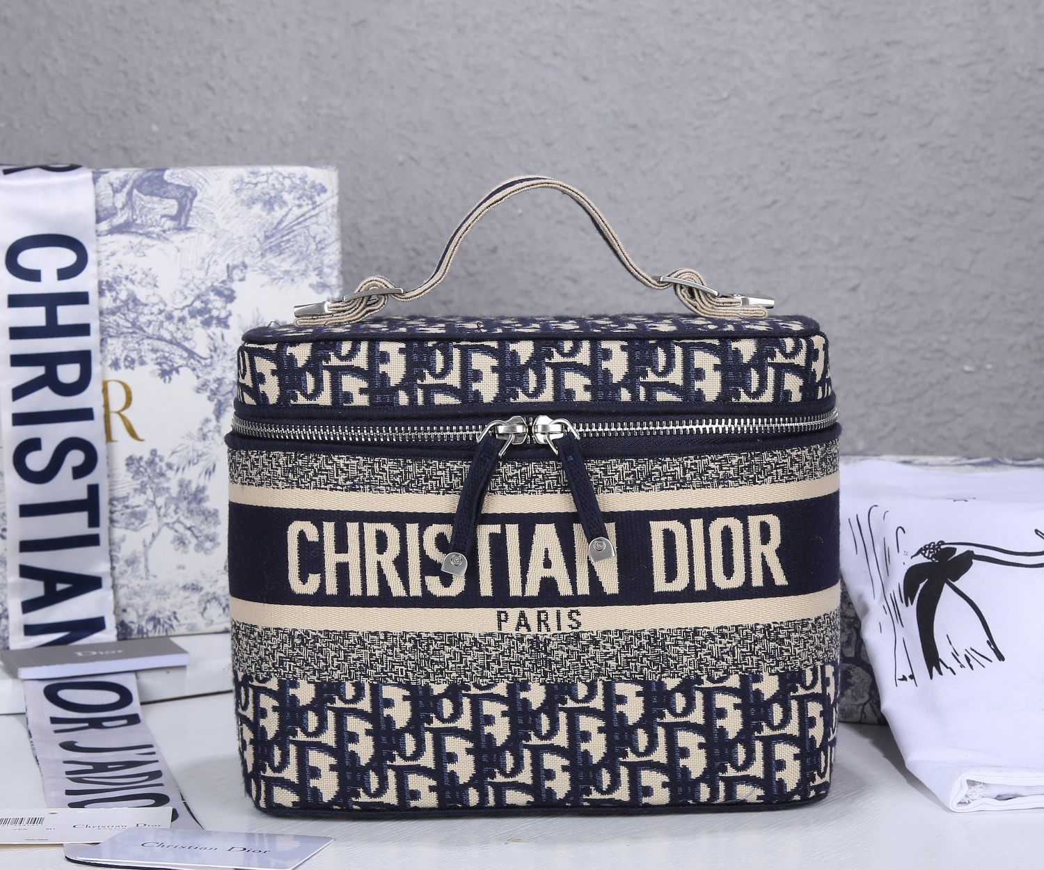 Dior Travel Eitelkeitsfall Marine/Grau