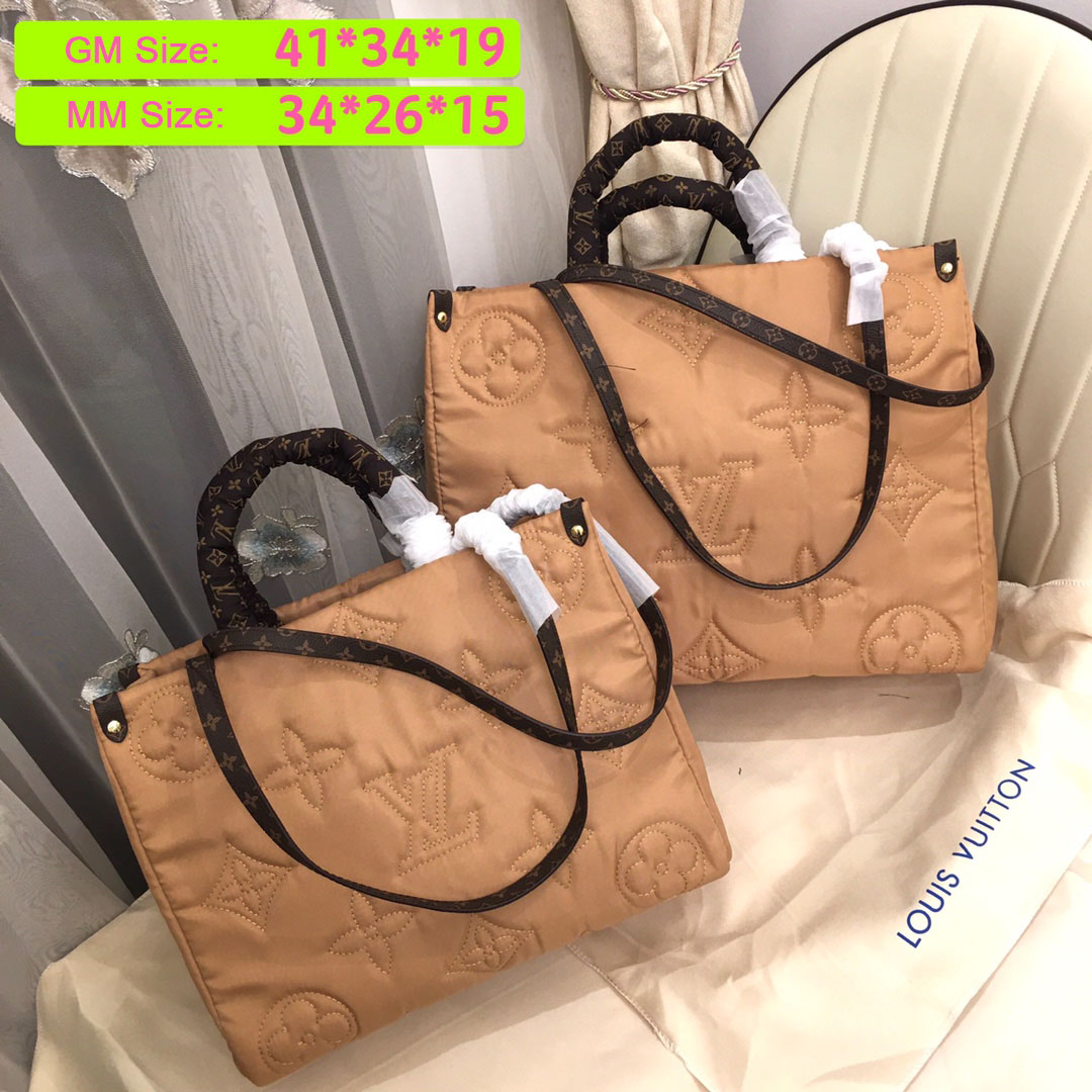 Louis Vuitton Onthego GM Tote Taschen-Beige