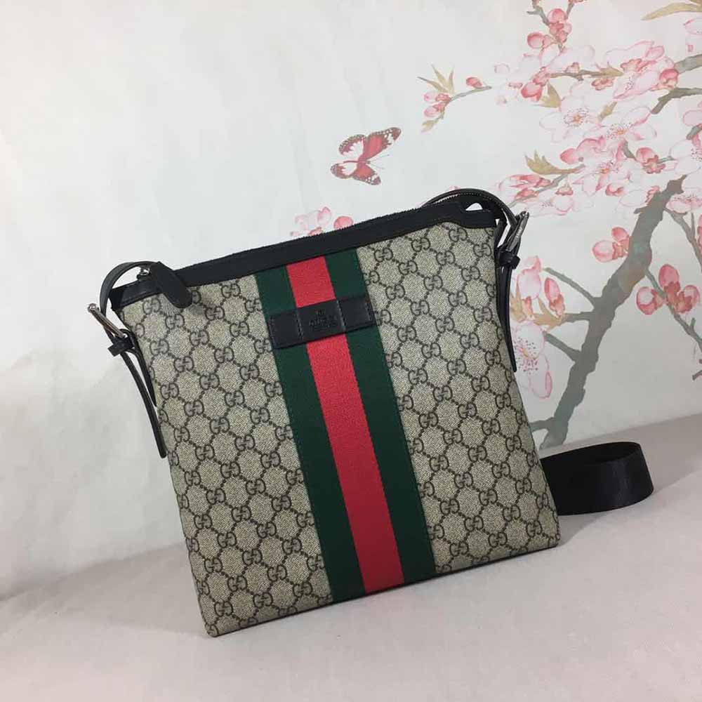 Gucci Schulter Crossbody Tasche schwarz/grau 387111