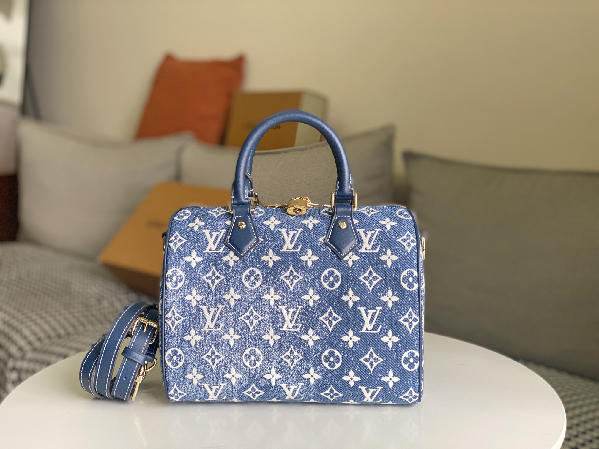 Louis Vuitton Denim Speedy Bandouliere 25 Handtasche