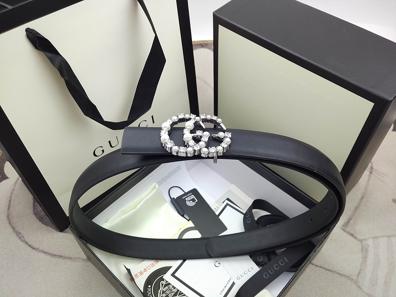 Gucci-Gürtel G357-75 Schwarz 25mm