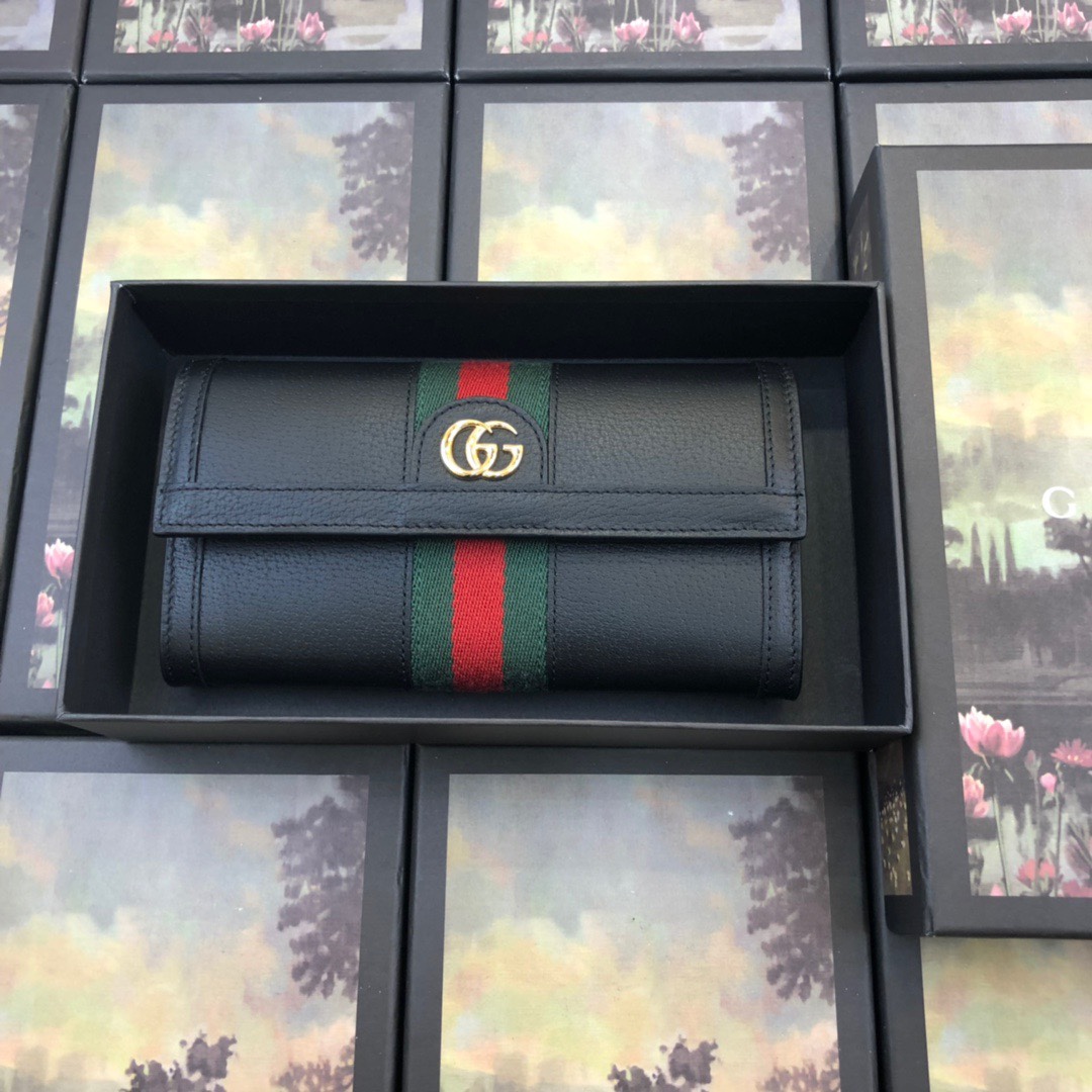 Gucci aaa-optimische kontinentale Brieftasche schwarz