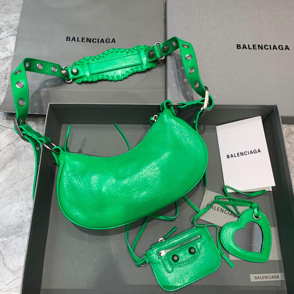 Balenciaga 700940210 Frauen Neo Cagole XS Handtasche in Green Arena Lambskin