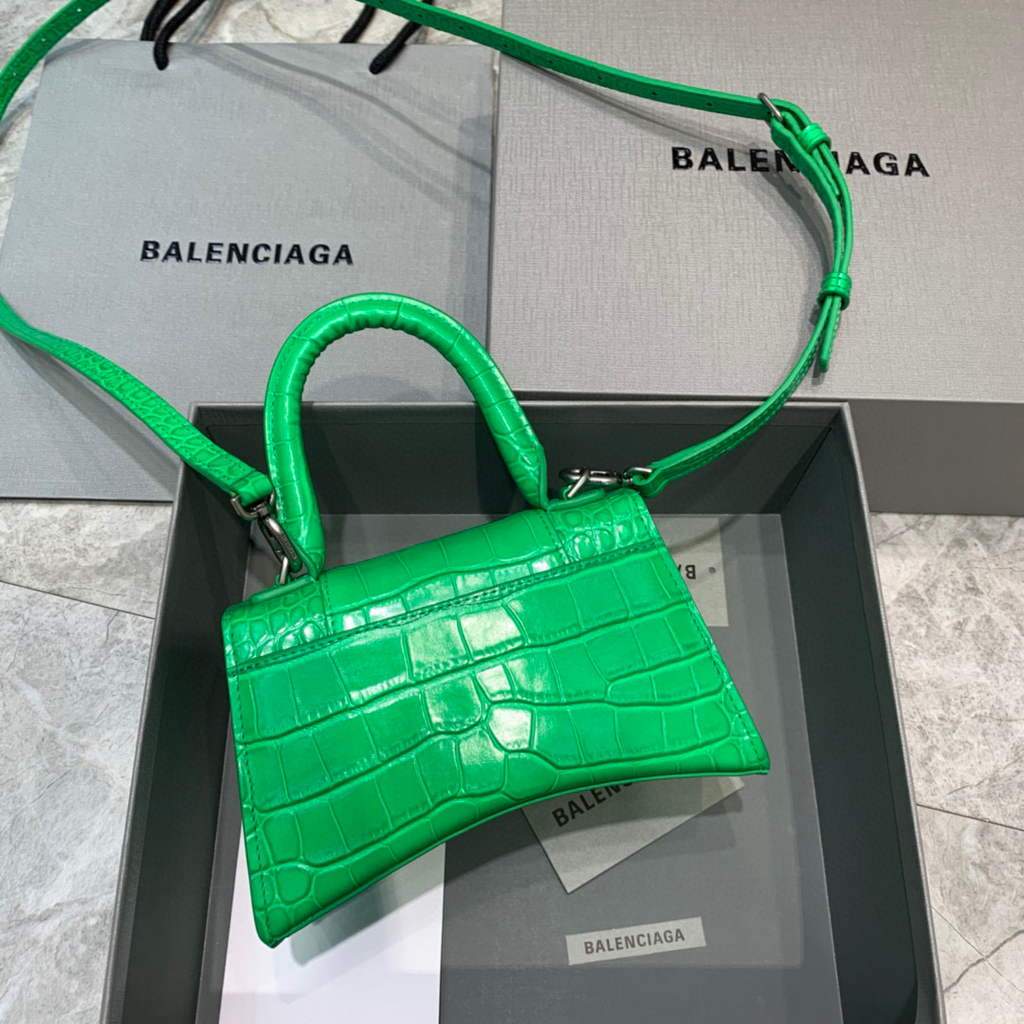 Balenciaga 592833 Sanduhr XS Top Griffs Taschen Grün