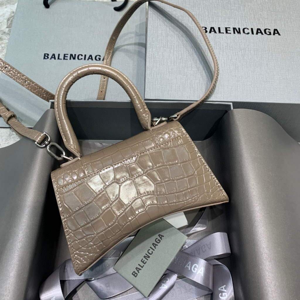 Balenciaga 592833 Hourglass XS Top Grifftasche Kakhi