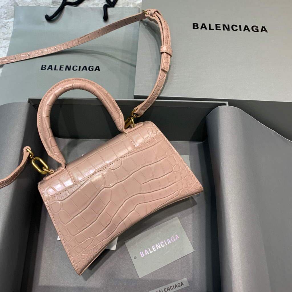 Balenciaga 592833 Hourglas XS Top Griff Taschen hellrosa