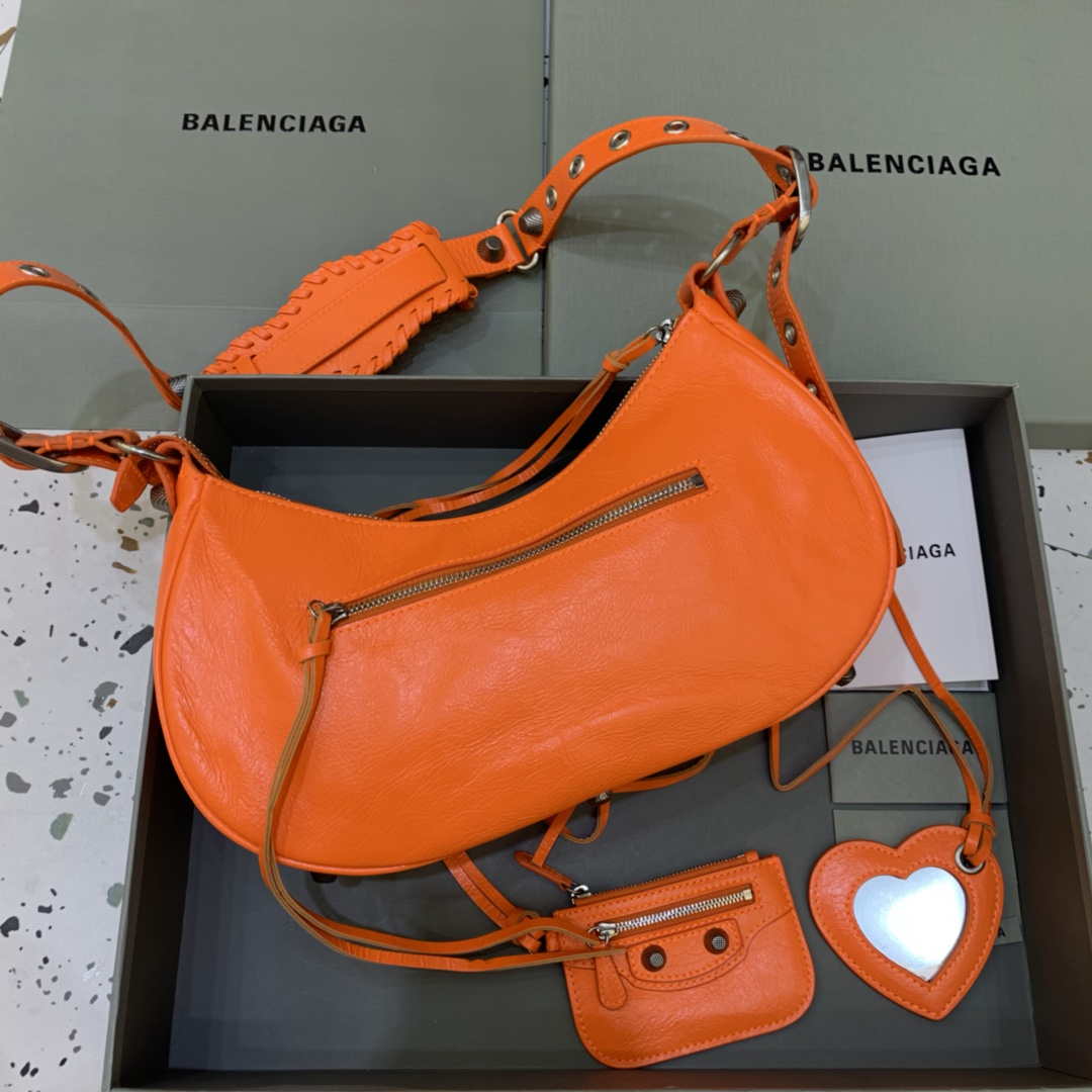 Balenciaga 67130723 Frauen Le Cagole kleine Umhängetaschen Arena Lambskin in Orange