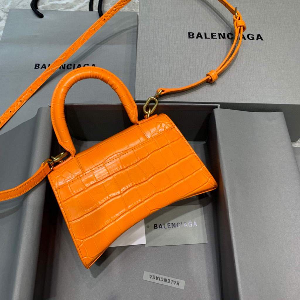 Balenciaga 592833 Sanduhr XS Top Griff Tasche Orange