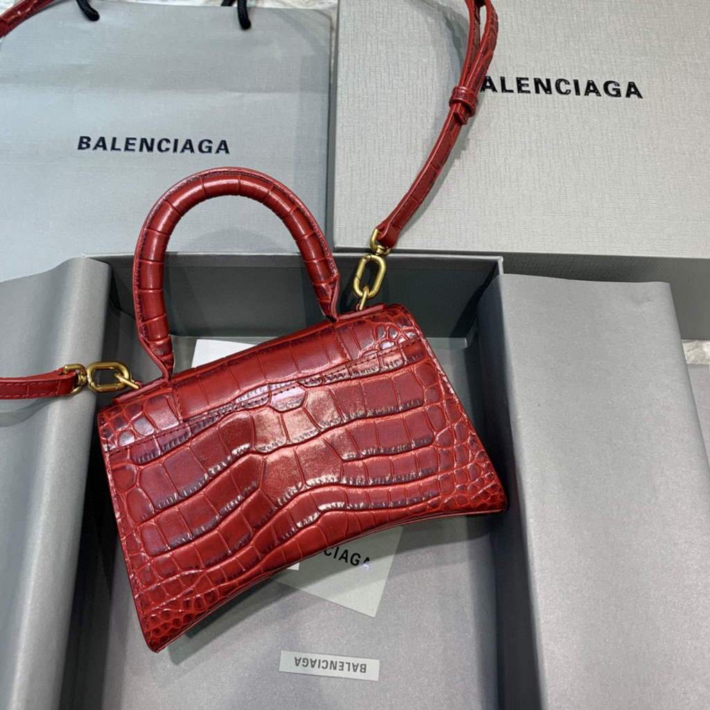 Balenciaga 592833 Hourglas XS Top Grifftasche rot