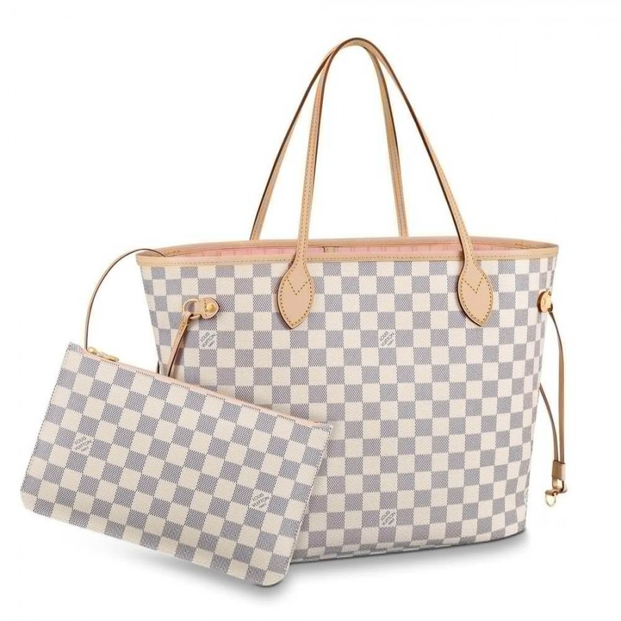 Louis Vuitton Damier Azur Canvas Neverle Mm N41605 Pink