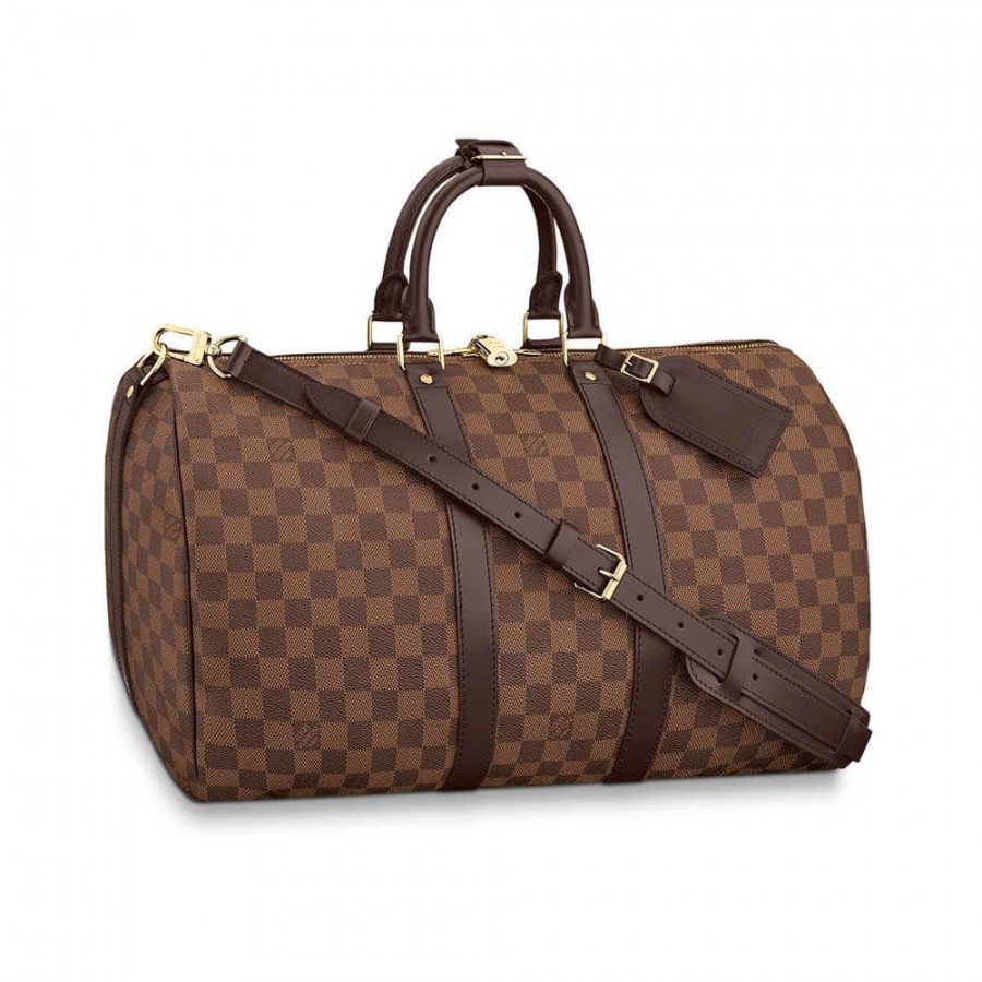 Louis Vuitton Damier Ebene Canvas Keepall Bandouliere 45 N41428