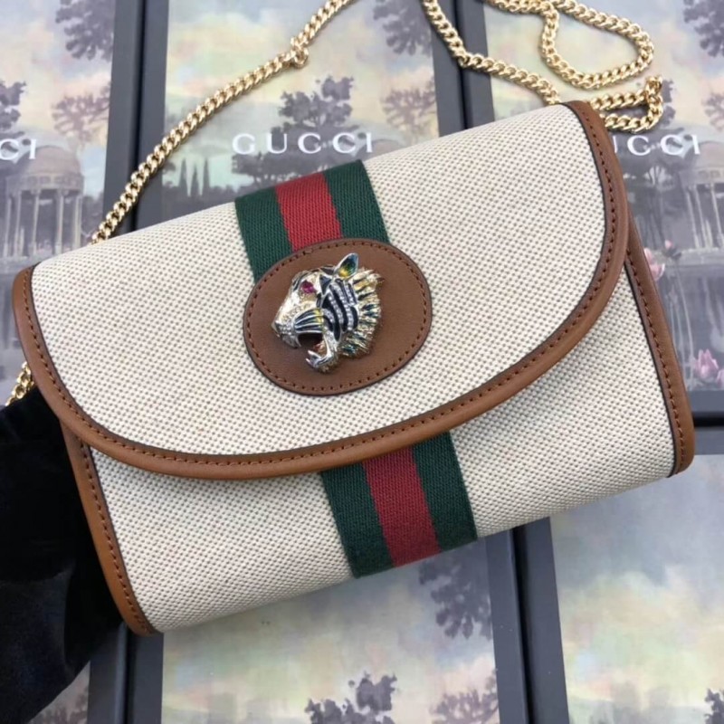 Gucci Vintage Canvas Rajah Mini Tasche 573797 Beige