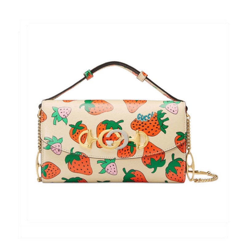 Gucci Zumi Strawberry Print Mini Tasche 564718