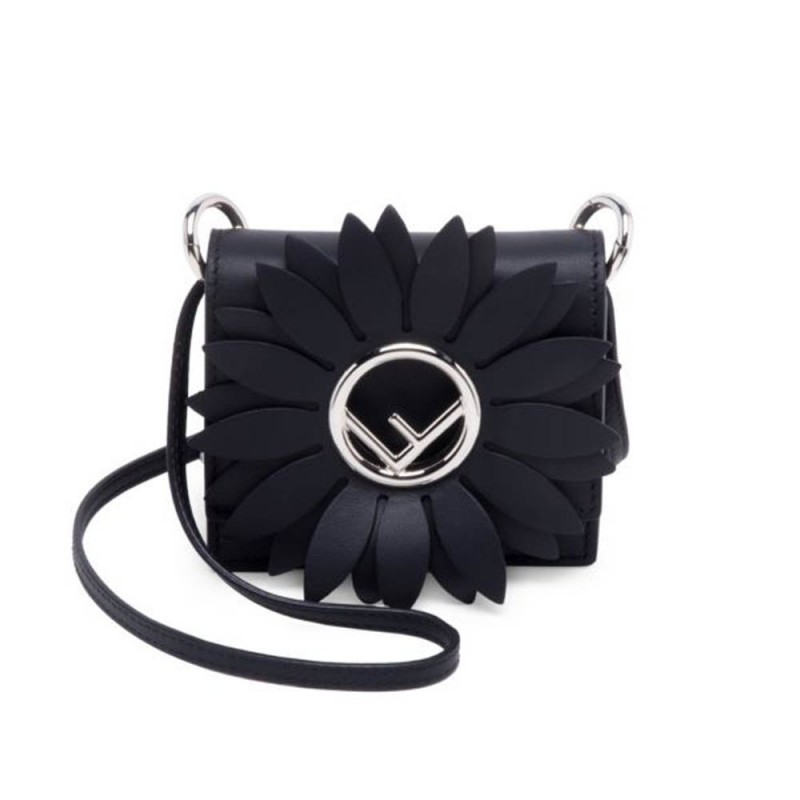 Fendi Micro Kan I Logo Gerbera Leder Umhängetasche 8bs003