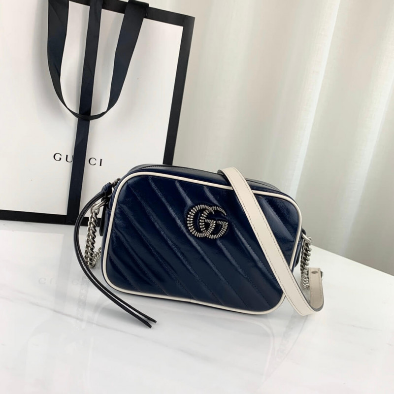 Gucci GG Marmont Matelasse Mini Tasche 448065 Blau