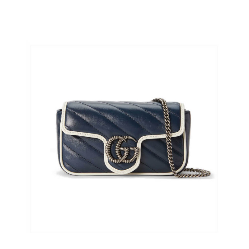 Gucci GG Marmont Super Mini Taschen 574969 Blau