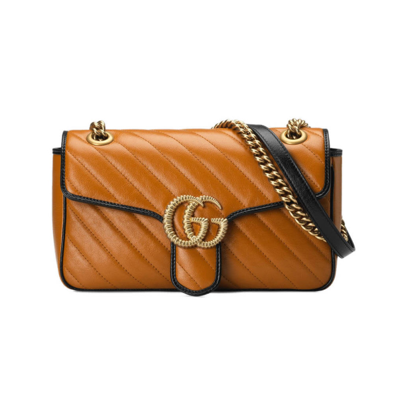 Gucci GG Marmont Small Umhängetasche 443497 Cognac