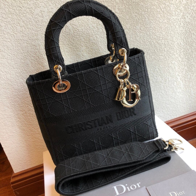 Christian Dior Textile Stoff mittelgroße Dame Dior Tasche L4455