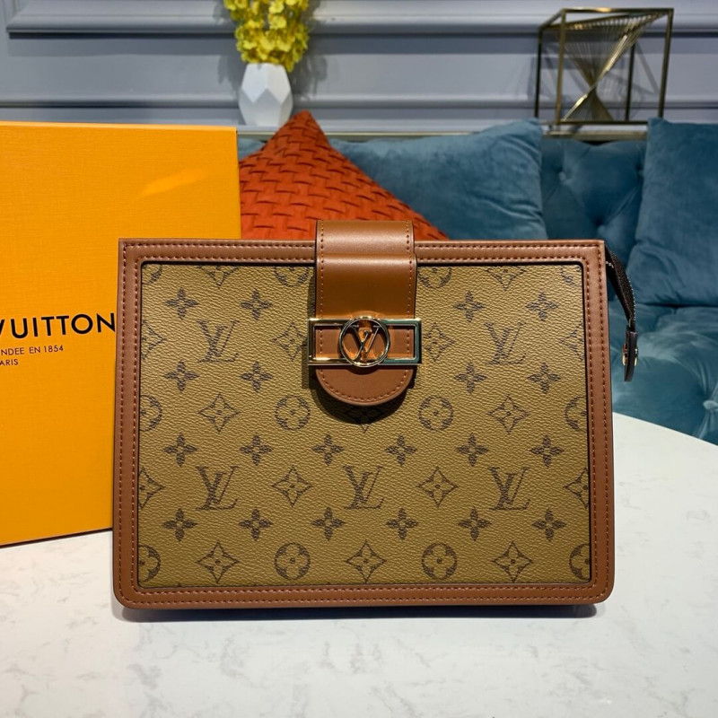 Louis Vuitton Monogram Reverse Canvas Dauphine Clutch M44178