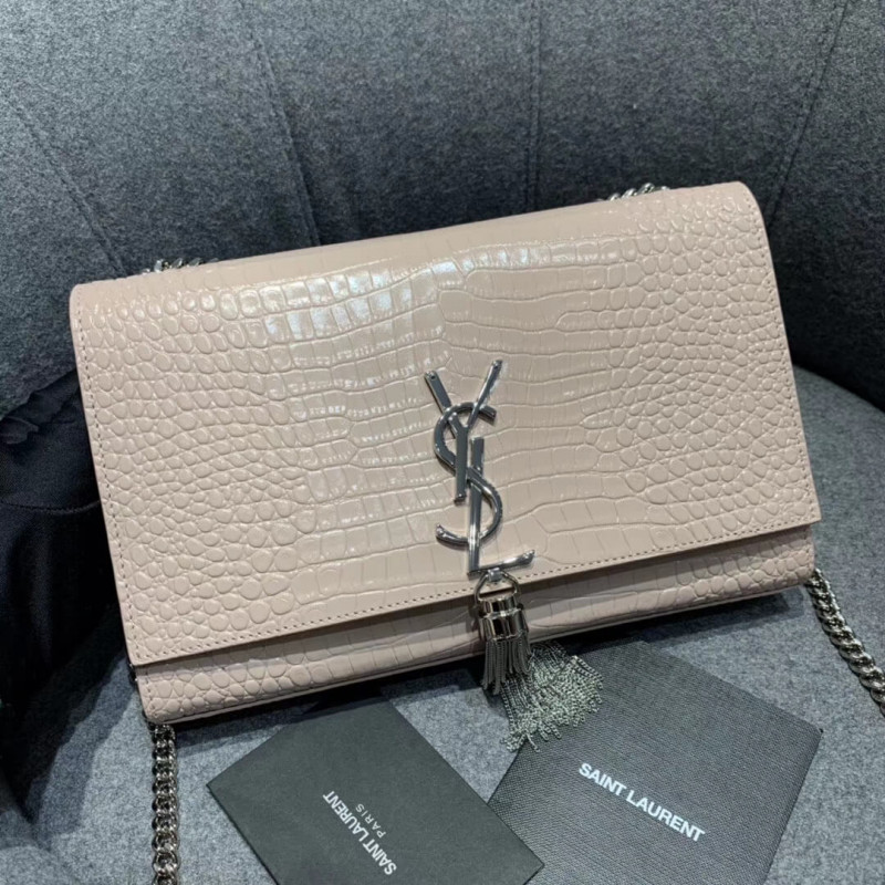 Saint Laurent Medium Kate Quastenkettenbeutel in Krokodilleder 354119