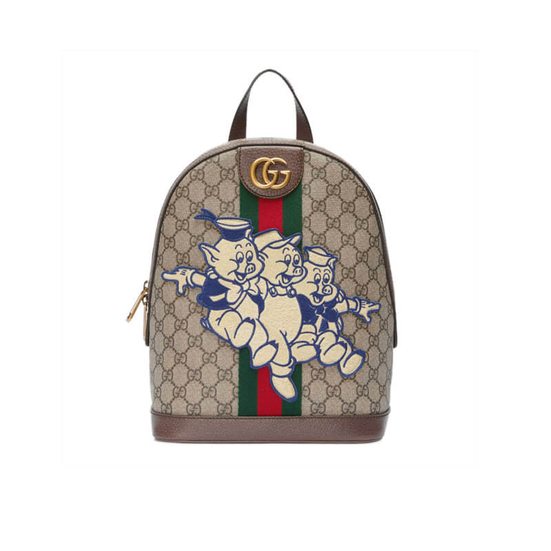 Gucci Ophidia GG Rucksack mit drei kleinen Schweinen 552884