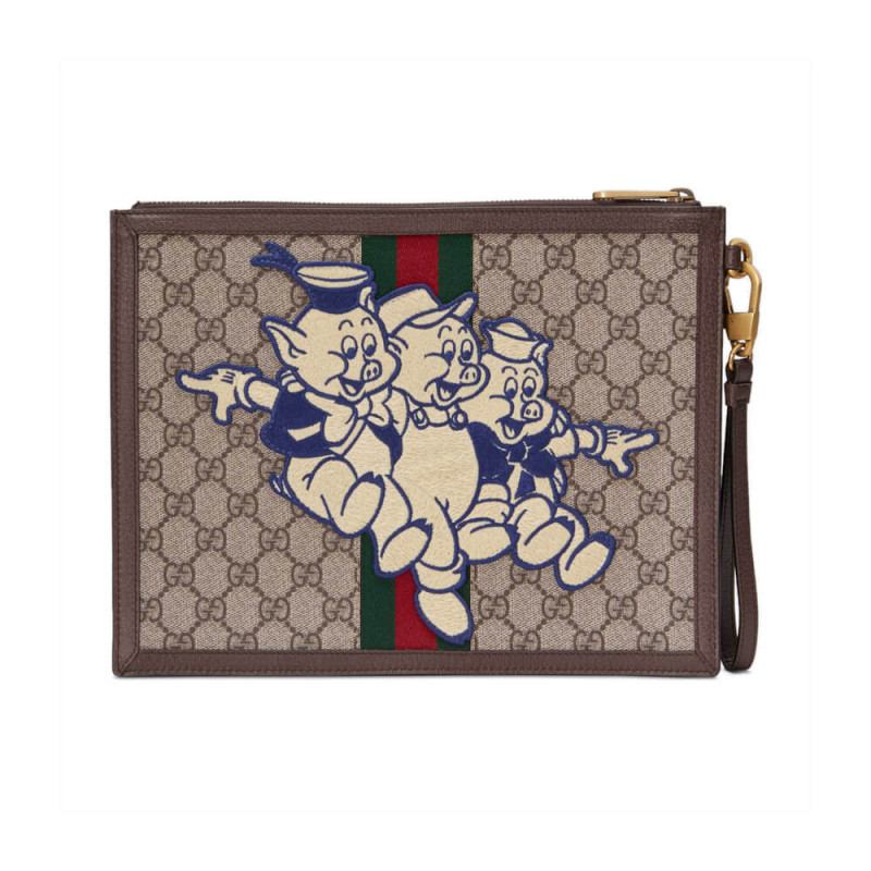 Gucci Gg Supreme Beutel mit drei kleinen Schweinen 557697