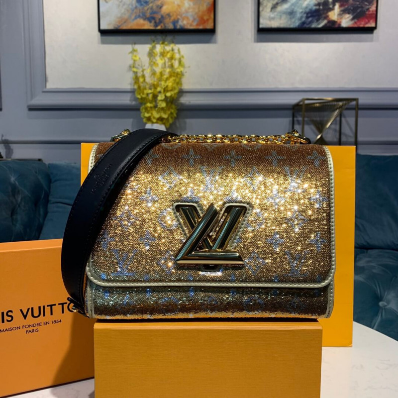 Louis Vuitton Twist MM mit goldenen Pailletten M50282