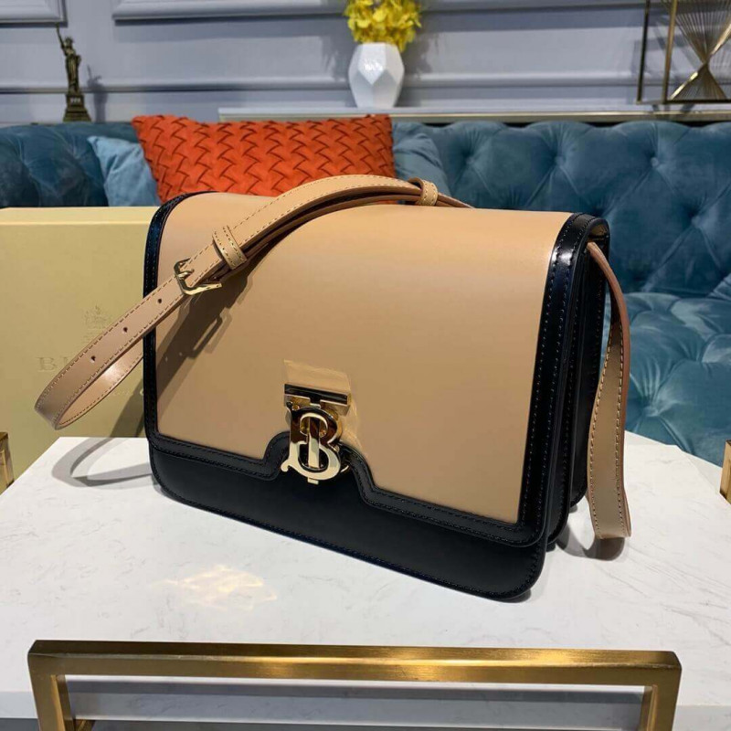 Burberry mittelgroße zweifarbige Leder-TB-Taschen 80115771