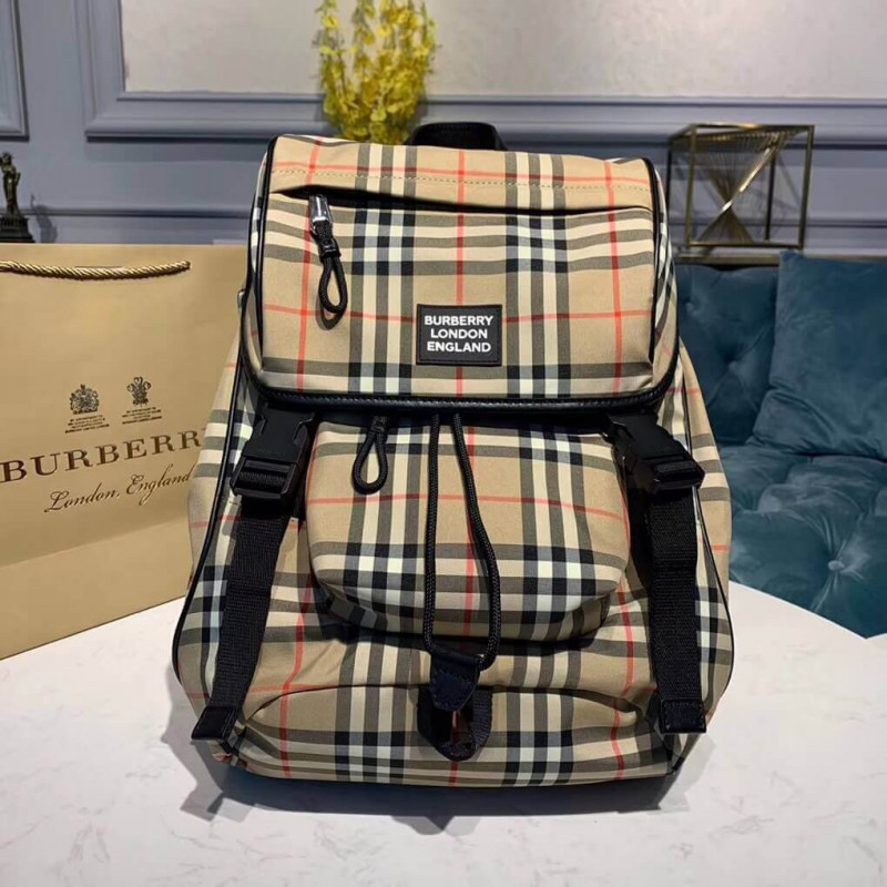 Burberry Logo Detail Vintage Check Rucksack 80177361