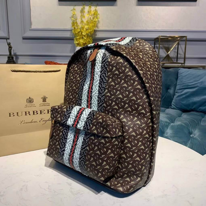 Burberry Monogram Stripe Print E-Canvas-Rucksack 80186511