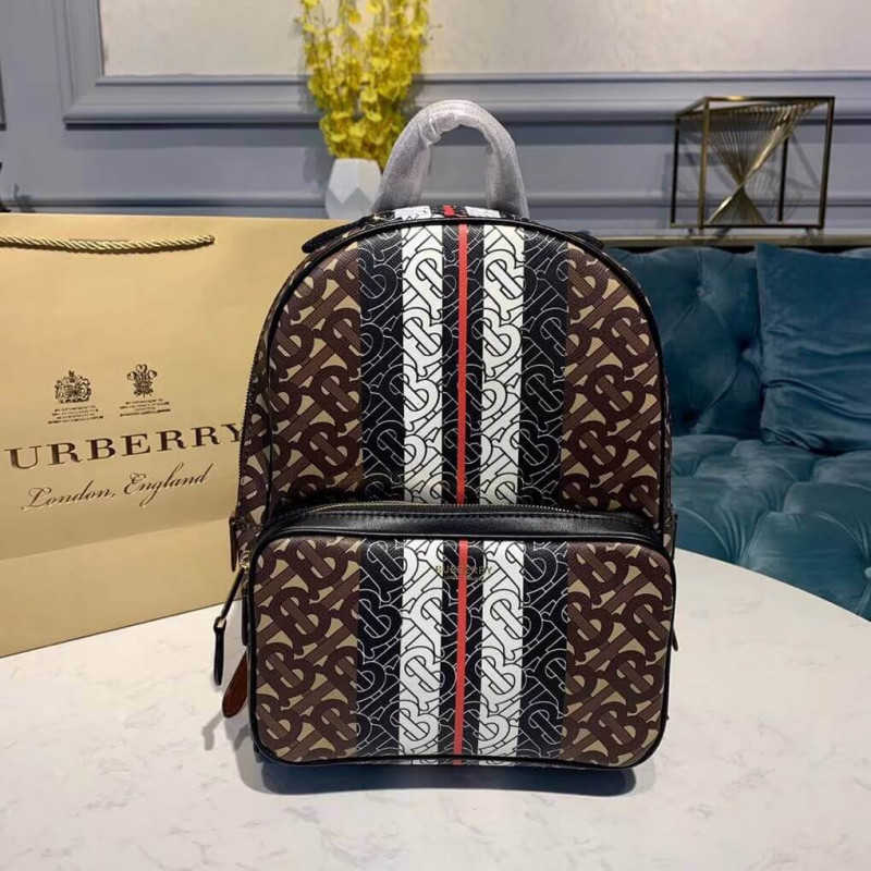 Burberry Monogram Stripe Print E-Canvas-Rucksack 80193461