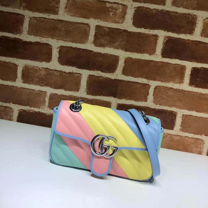 Gucci GG Supreme Mini Tasche in Pastell und Regenbogen 446744