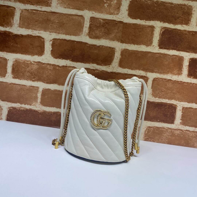 Gucci GG Marmont Mini Eimer Taschen 575163 Weiß