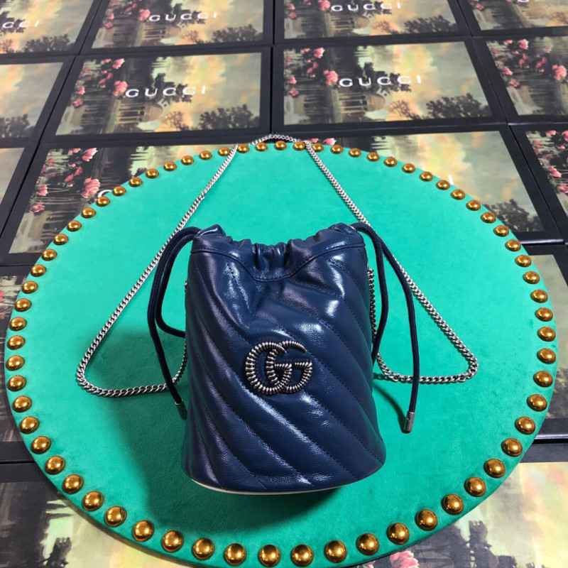 Gucci GG Marmont Mini Eimerbeutel 575163 Blau