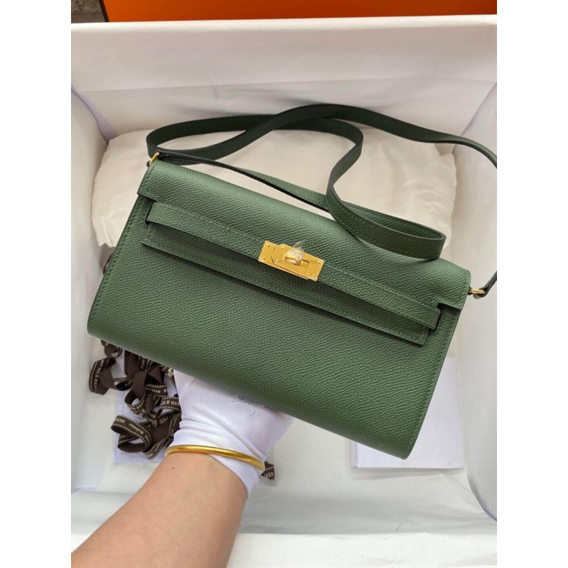 Hermes Kelly Wallet, um WOC 499041 Armee Grün zu gehen