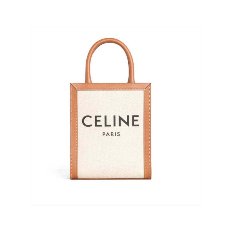 Vertikale Cabas von Celine Mini in Leinwand und Kalbskin 193302