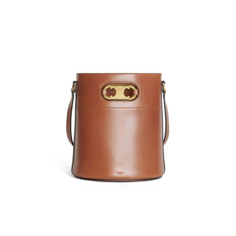 Celine Bucket Maillon Triomphe in Natural Calfskin 193043