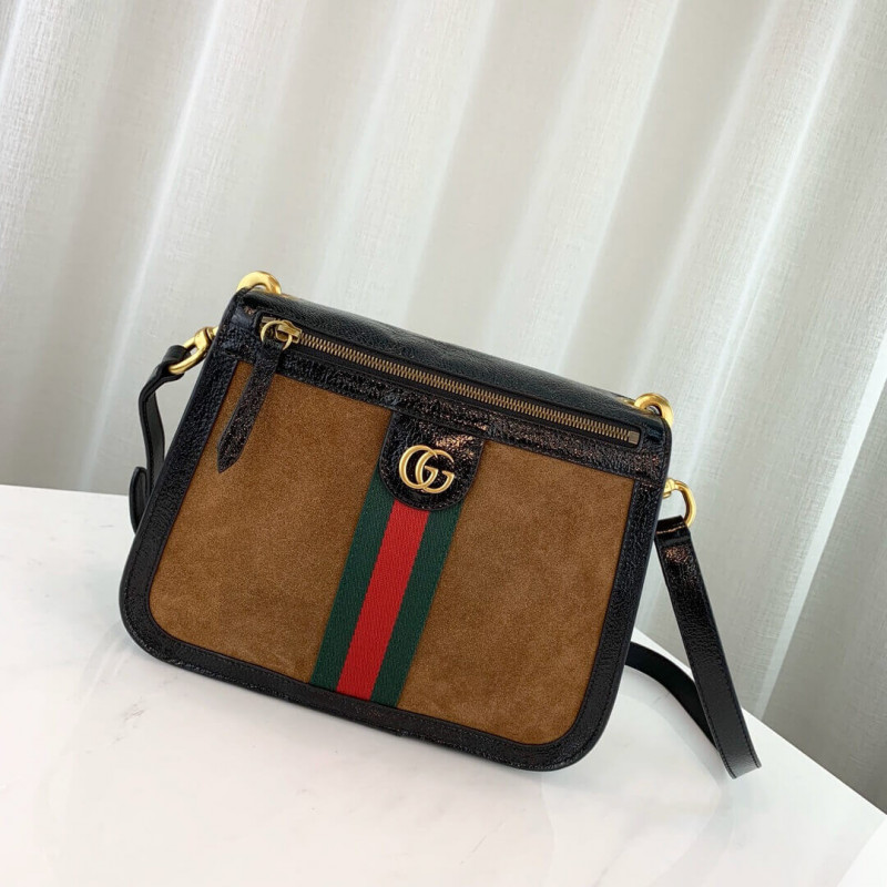 Gucci Ophidia Web Wildleder Satteltasche 523658