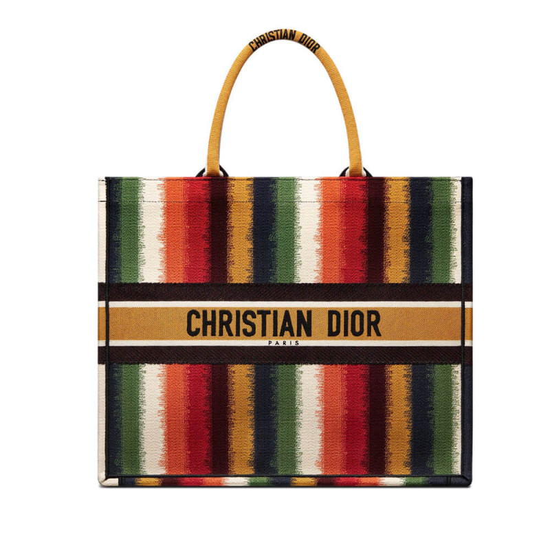 Dior Book Tote Multicolor D-Stripes Stickerei M1286