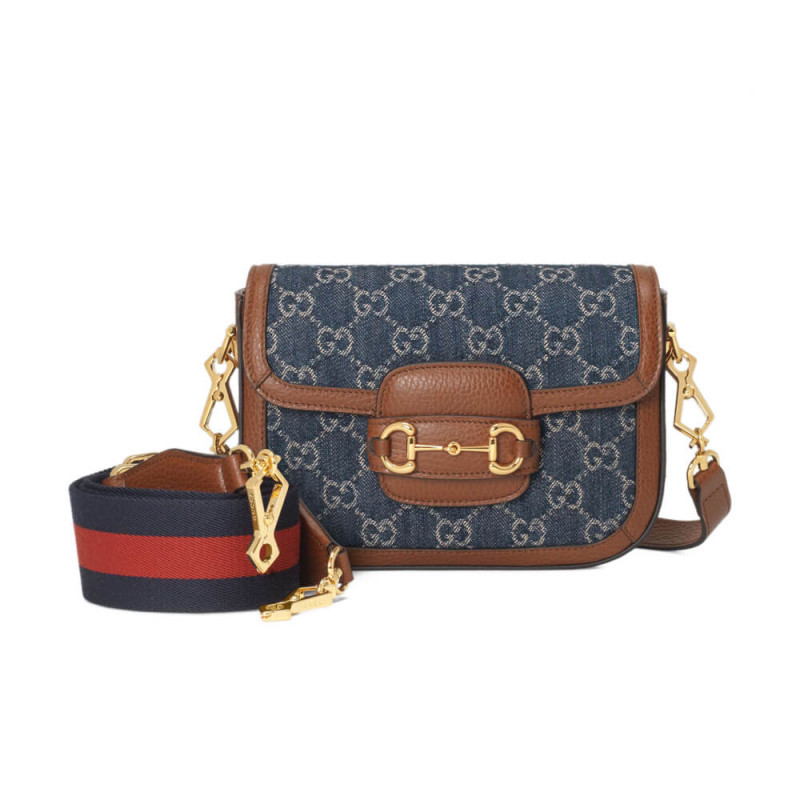 Gucci Horsebit 1955 Denim Mini Tasche 658574