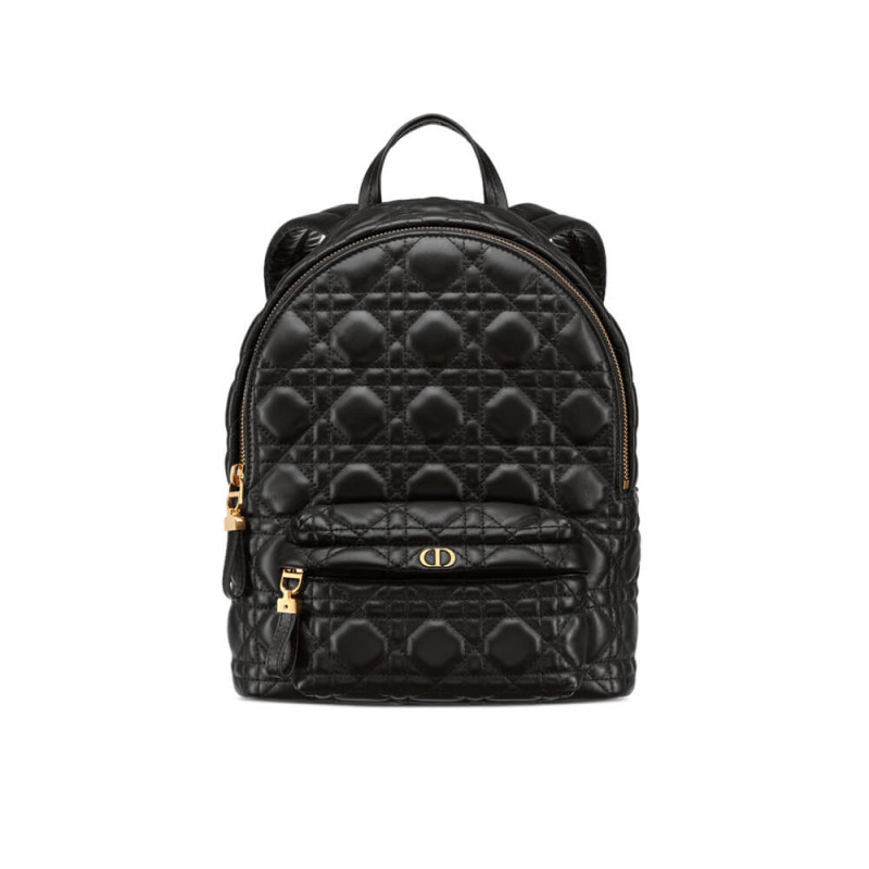 Christian Dior Black Cannage Lambskin kleiner Rucksack M9221