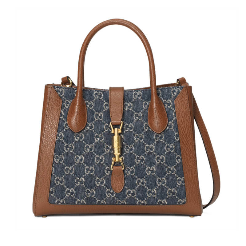 Gucci Jackie 1961 mittelgroße Tasche in Blue Denim 649016