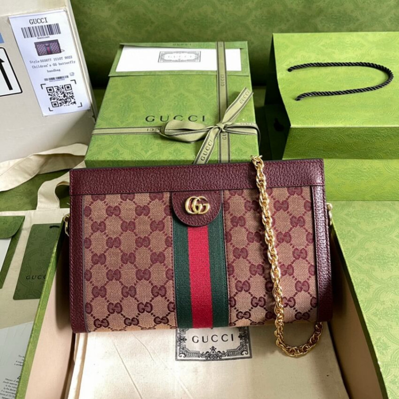 Gucci Ophidia gg kleiner Umhängetasche 503877 in Burgund