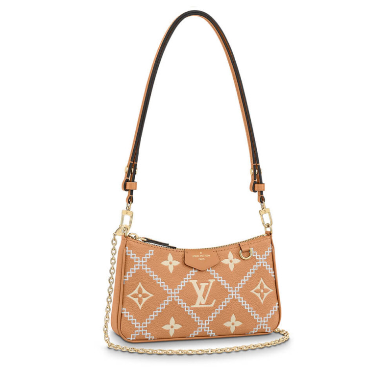 Louis Vuitton Monogram Emprainte Easy Beutel auf dem Gurt M81137 Arizona Beige