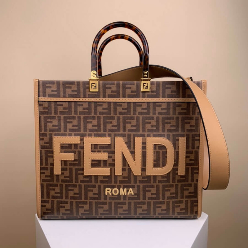 Fendi Medium Sunshine Shopper 8BH386 ff verglaster Stoff